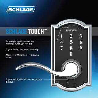 Schlage Camelot Aged Bronze Touch Keyless Touchscreen Handle FE695 V CAM 716 ACC