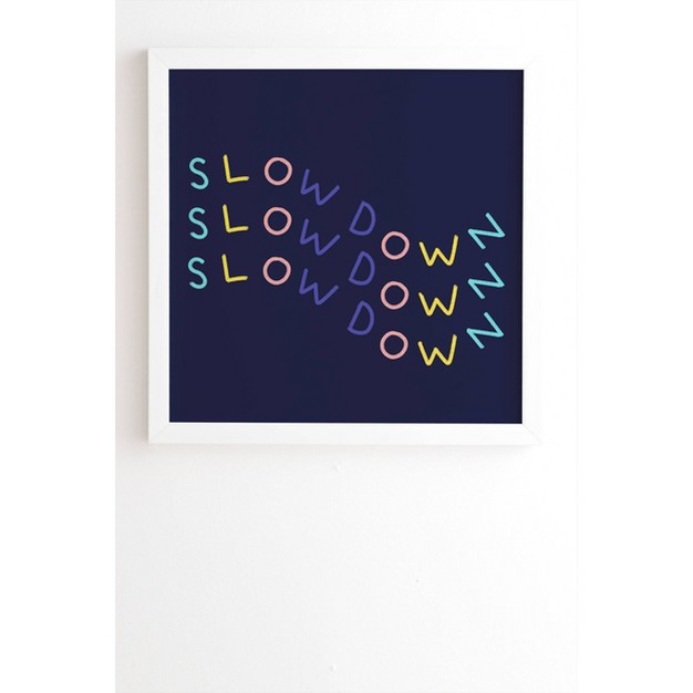 Jenny Chang rodriguez Slow Down Framed Wall Canvas White black Deny Designs