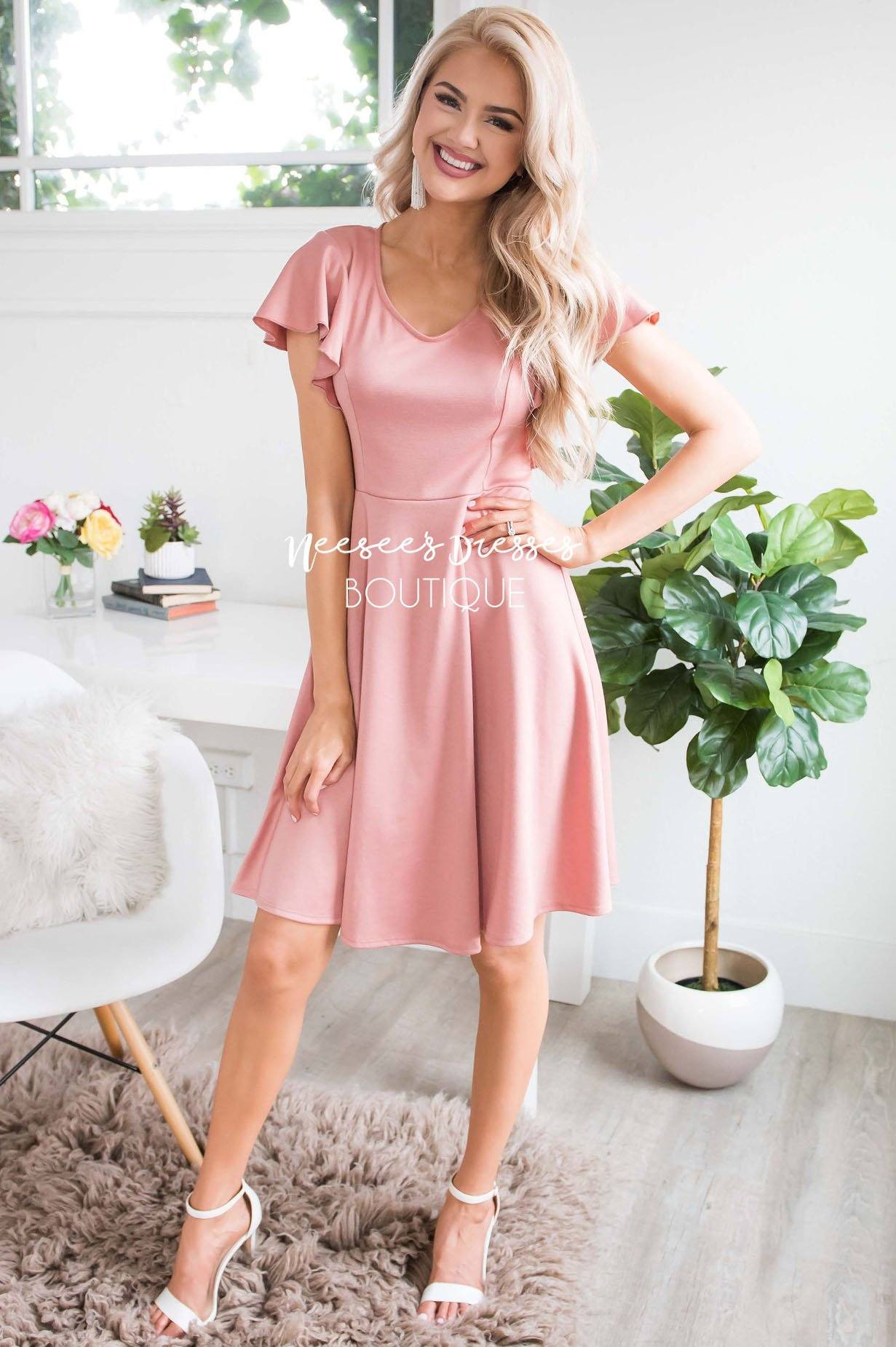 The Daisie Ruffle Shoulder Dress