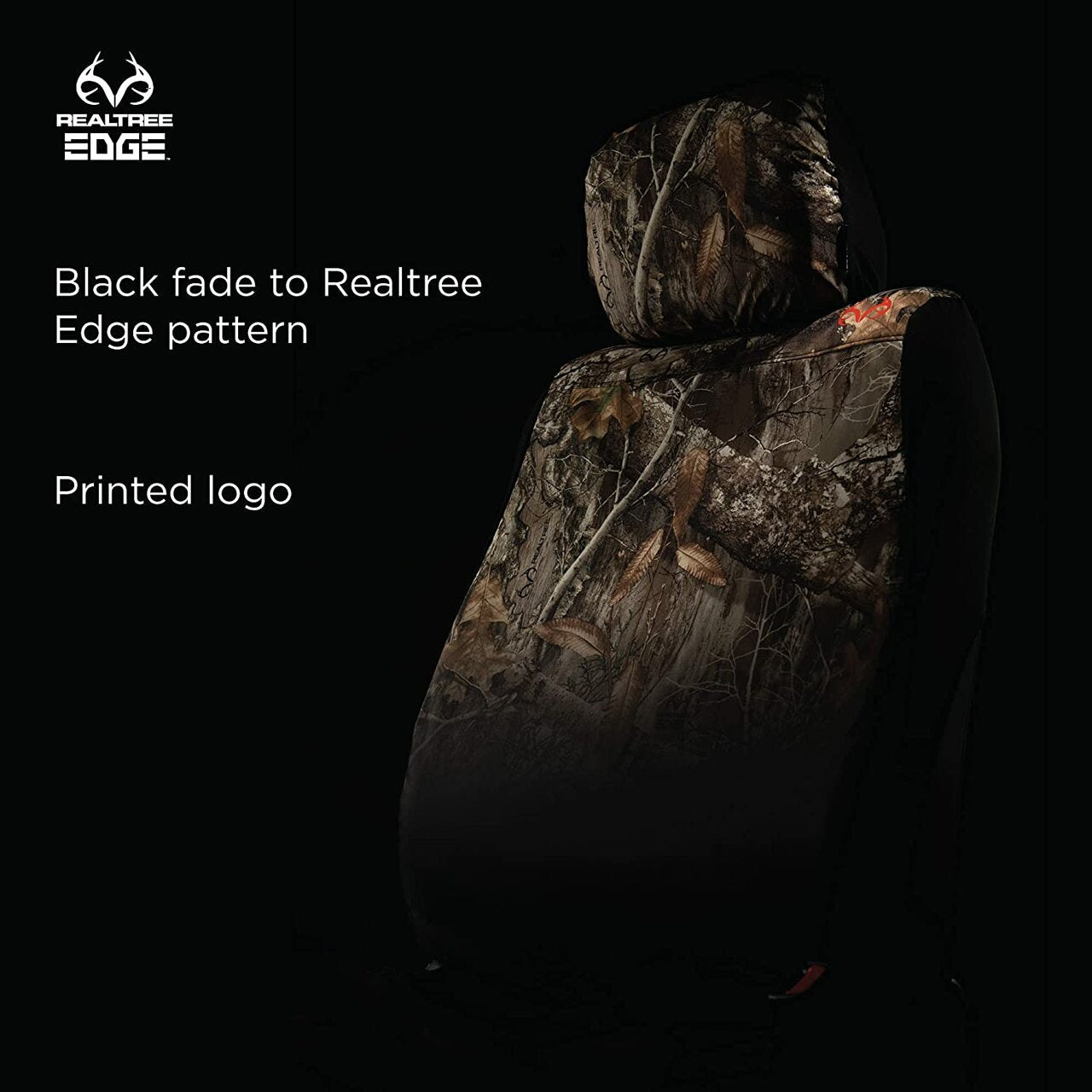 Realtree Edge Camo Plane Universal Low-back Seat Cover for Trucks， Cars and SUVs， Single