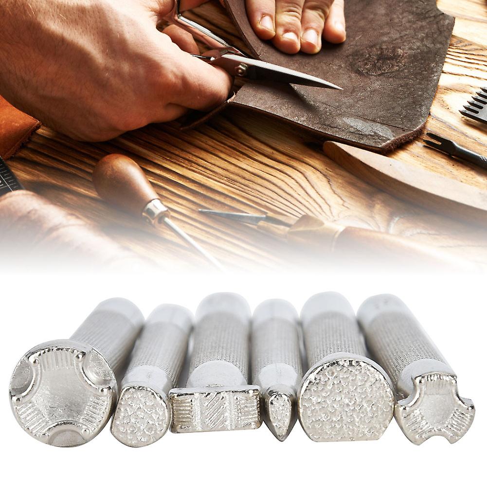 6pcs Leather Craft Carving Tool Non-slip Fish Printing Pattern Handle Diy Handcraft Tool(fish Print Tool )