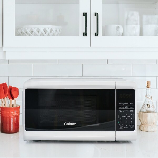 0.7 cu ft 700W Countertop Microwave Oven in White with One Touch Express Cooking - - 37856817