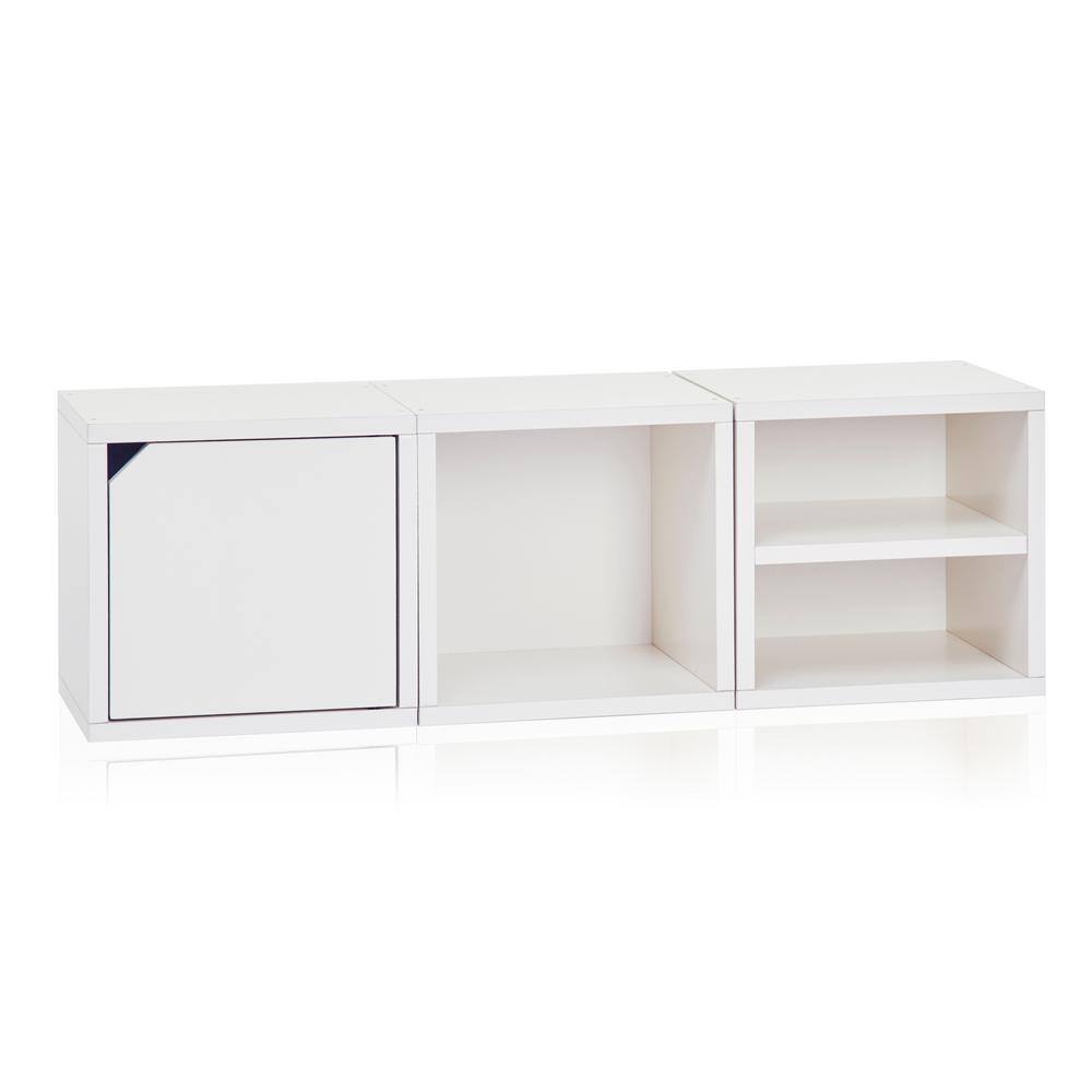 Way Basics 12.6 in. H x 13.4 in. W x 11.2 in. D White Recycled Materials 1-Cube Organizer C-SCUBE-WE