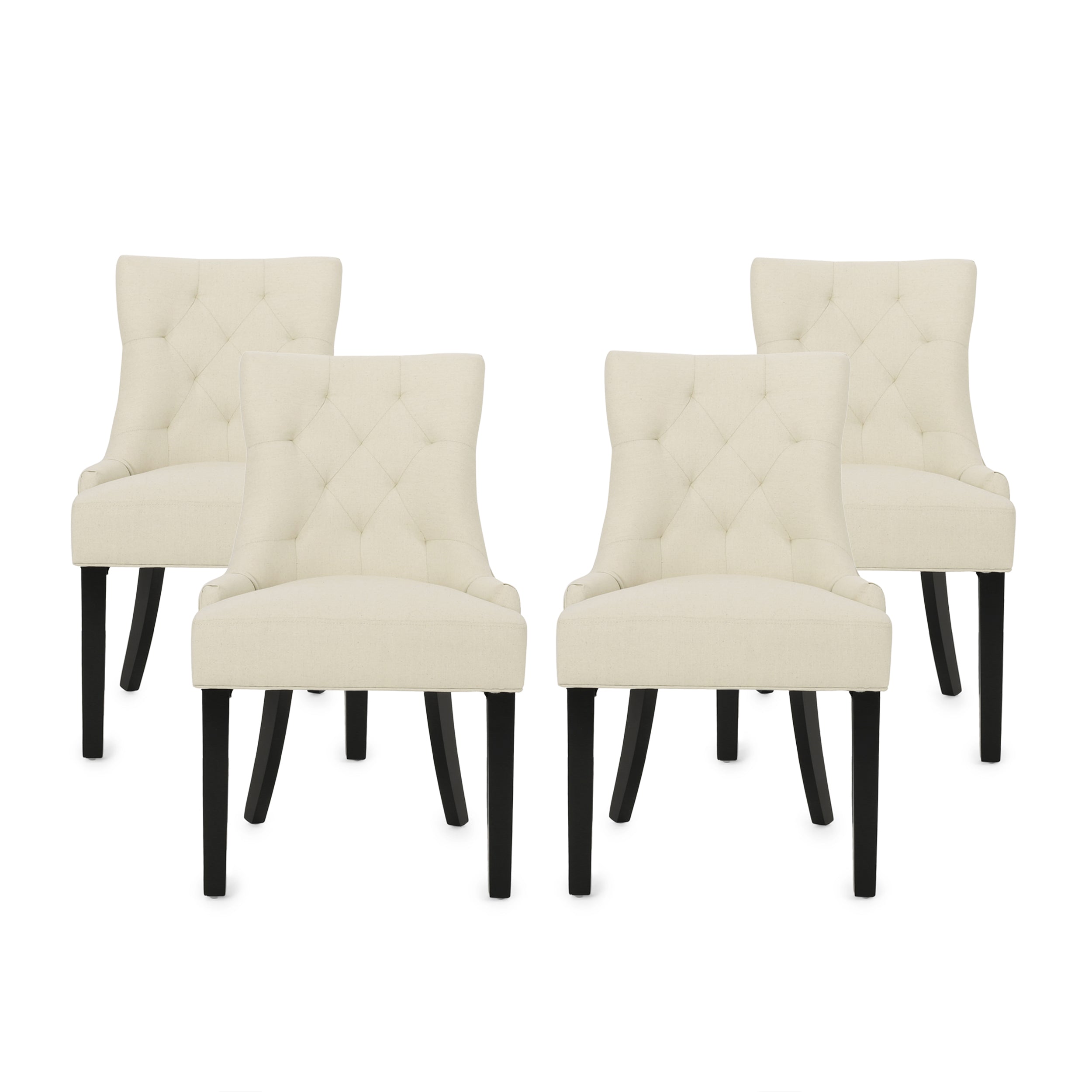 Stacy Hourglass Fabric Dining Chairs (Set of 4)