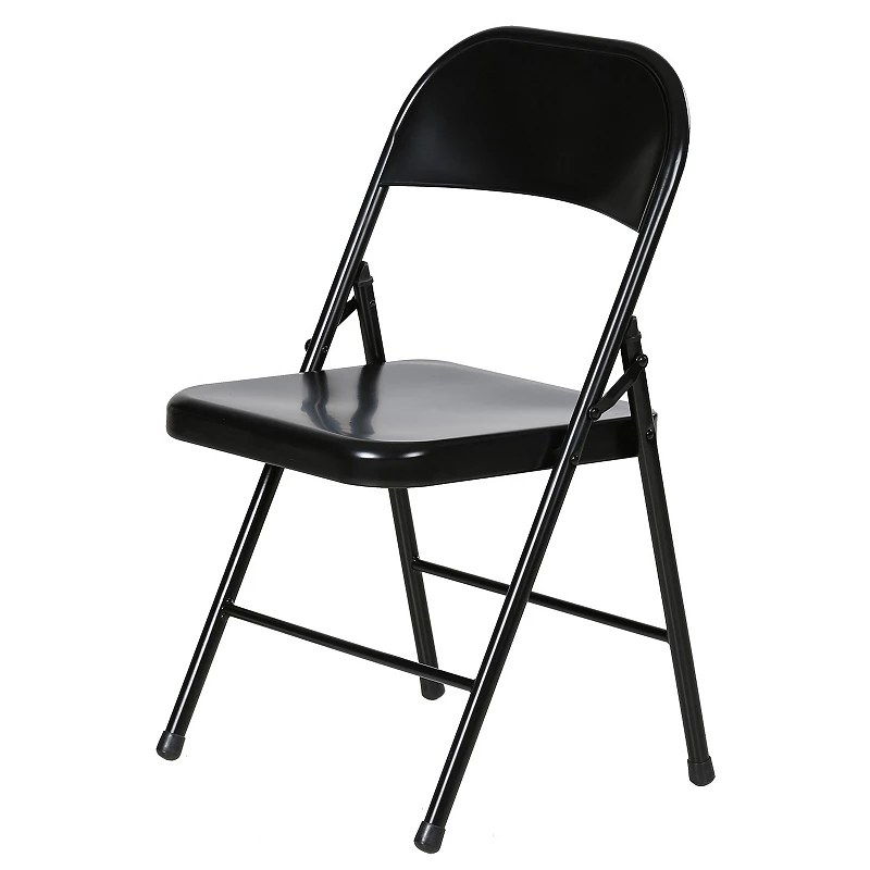 Plastic Development Group Outdoor Steel Metal Folding Chair， Black (4 Pack)