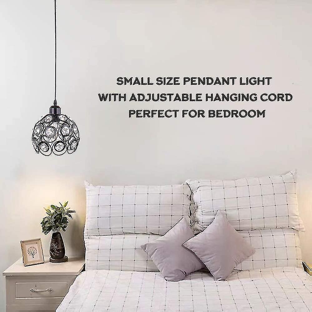 Crystal Pendant Light Metal Hanging Light Fixture Modern Crystal Chandelier Lampshade Hallway Ceilin