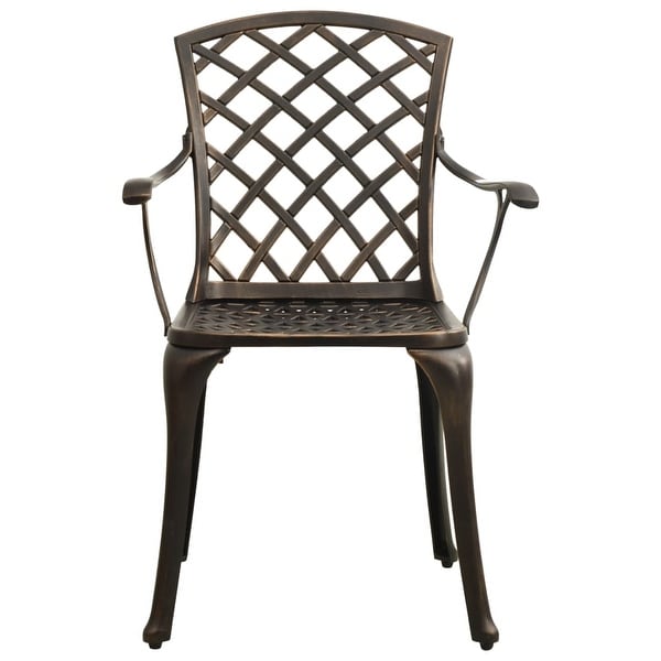 vidaXL Patio Chairs 4 pcs Cast Aluminum Bronze