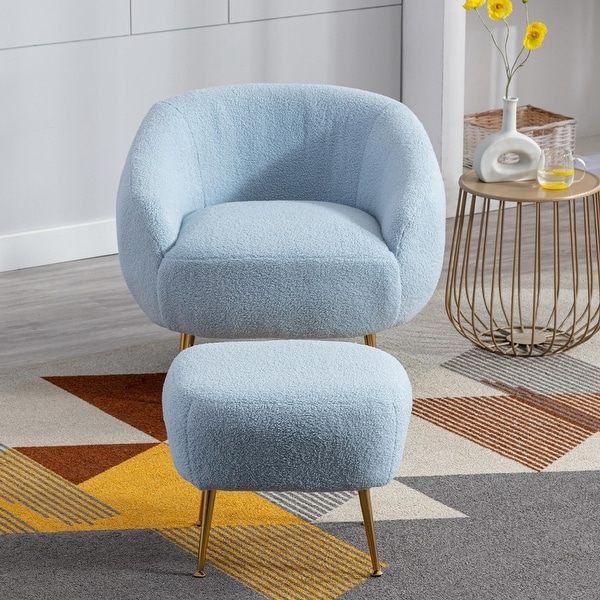 Teddy Modern Comfort Leisure Accent Chair and Ottoman Set