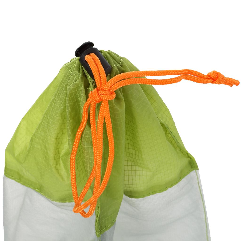 S-XXL Durable Drawstring Mesh Stuff Sack Storage Bag - Hiking Travel Camping L