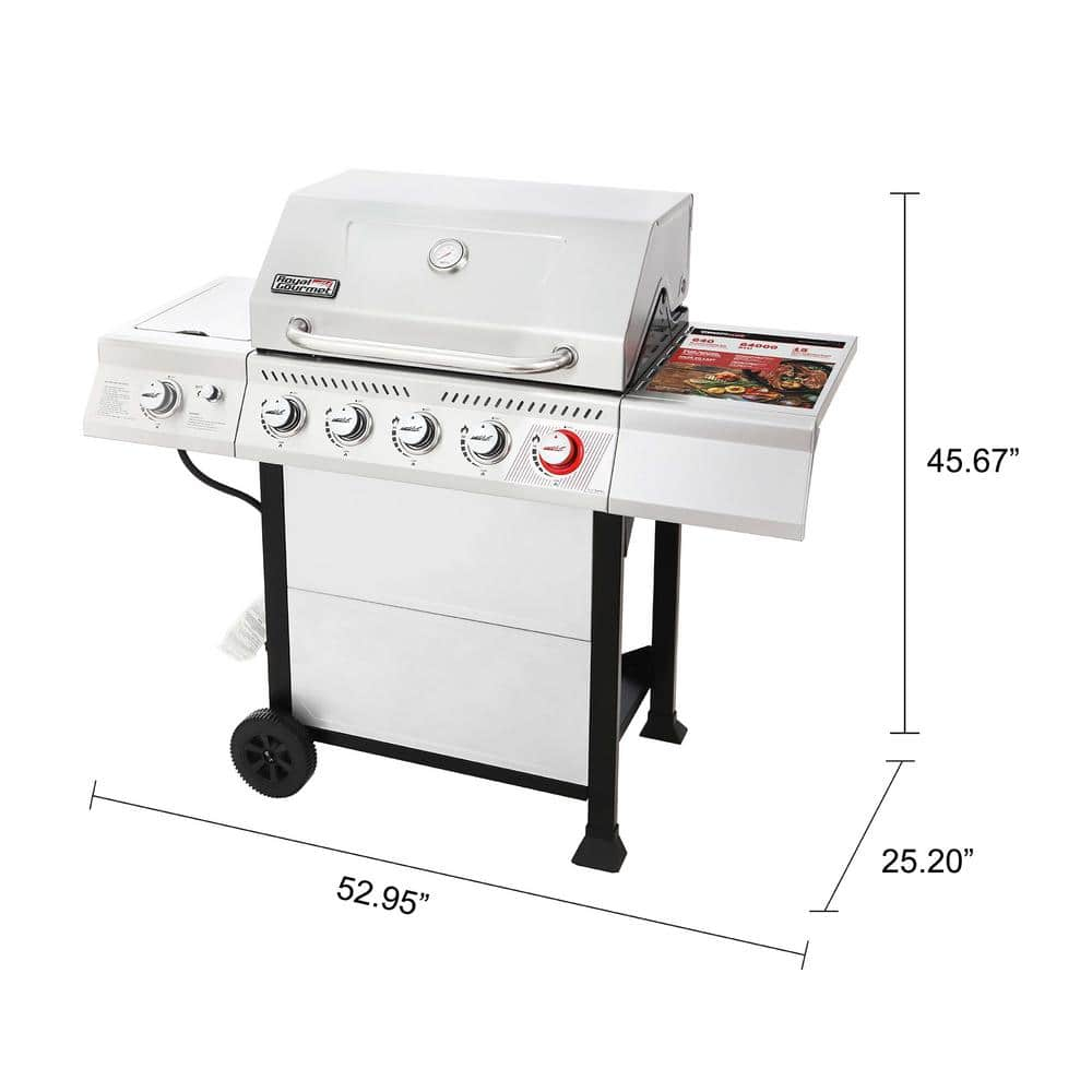 Royal Gourmet 5-Burner Propane Gas Grill in Stainless Steel with Sear Burner and Side Burner GA5401T