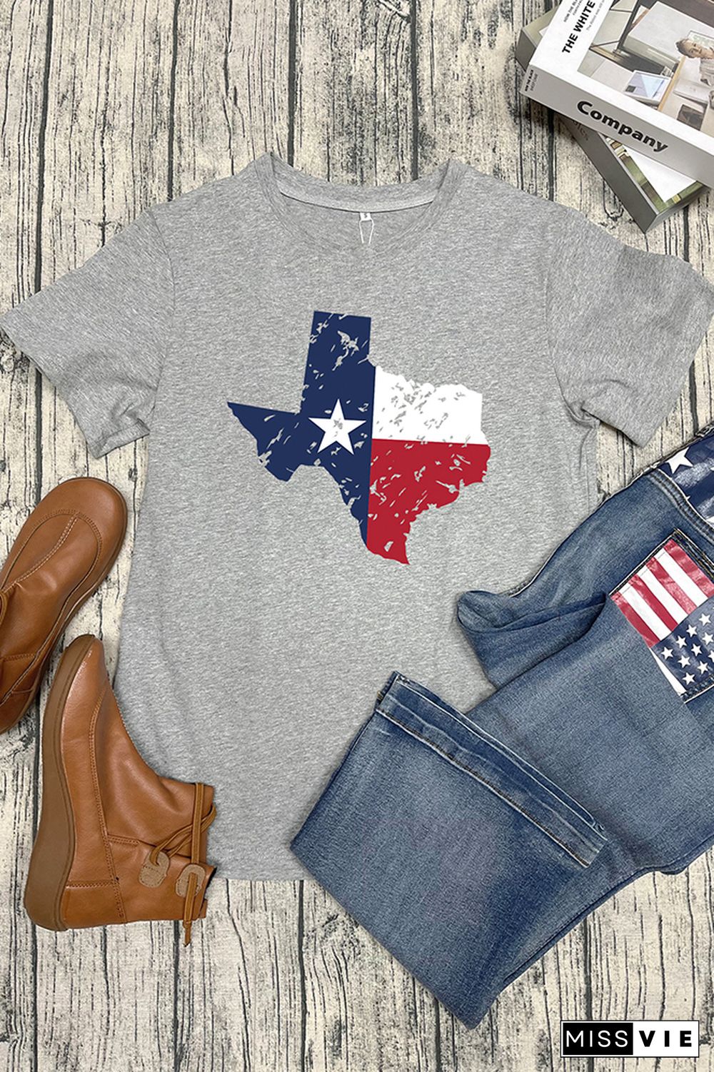 Texas Flag Short Sleeve Graphic Tee Wholesale