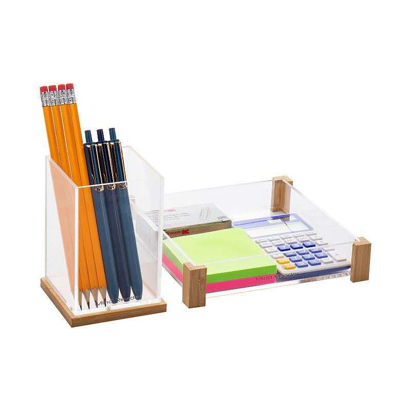 Mind Reader Modern Collection Catch-All Tray and Pen Cup Office Set