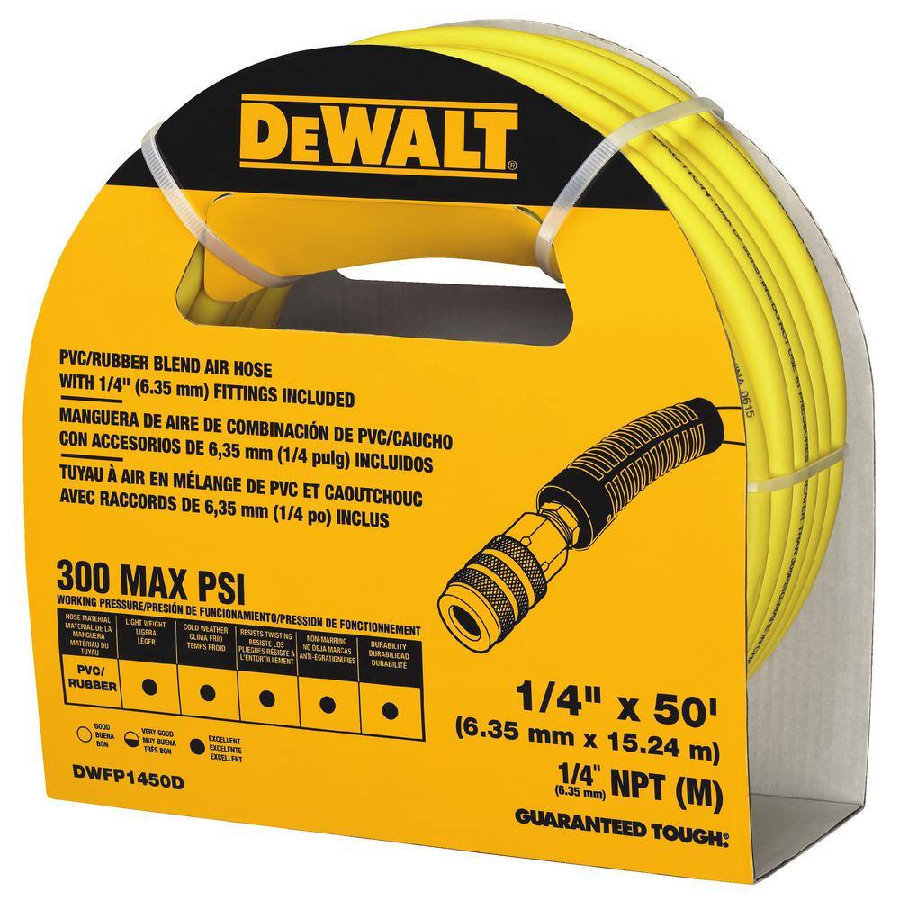 Dewalt 1/2 in. Heavy-Duty Pneumatic Impact Wrench And 50 ft. x 1/4 in. Air Hose