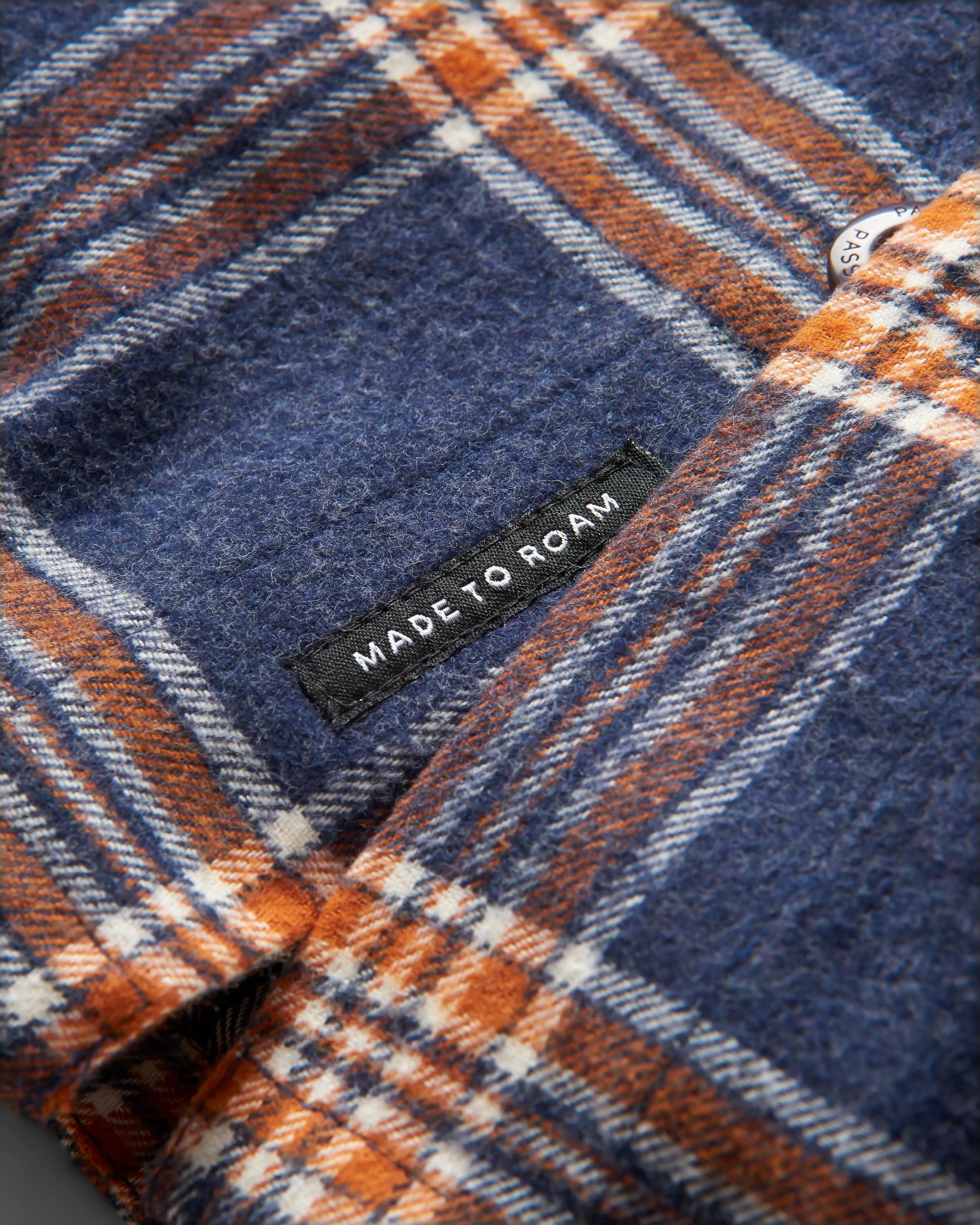 Rustic Organic Cotton Heavyweight Overshirt - Rich Navy Check