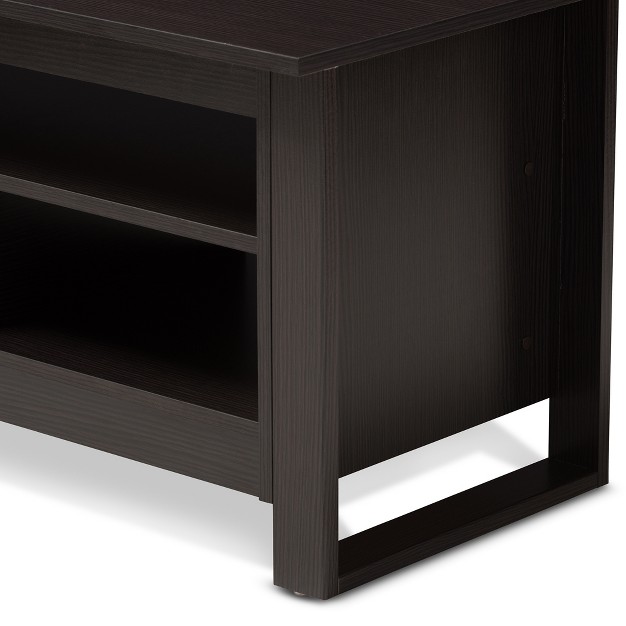 Nerissa Modern And Contemporary Finished Coffee Table Dark Brown Baxton Studio