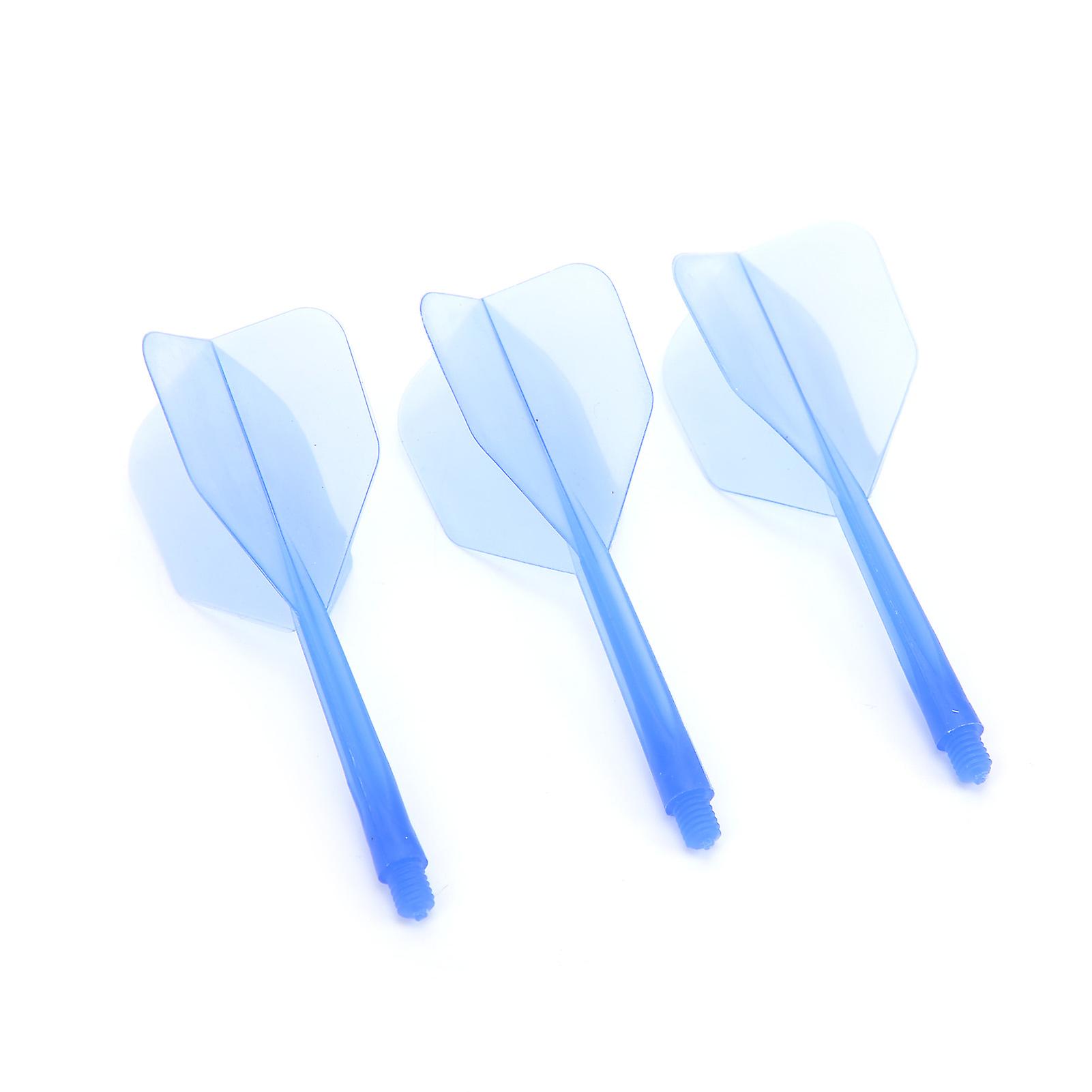 3 Pcs 2ba Integrated Transparent Dart Shaft And Flights Standard Shape Anti Breakblue