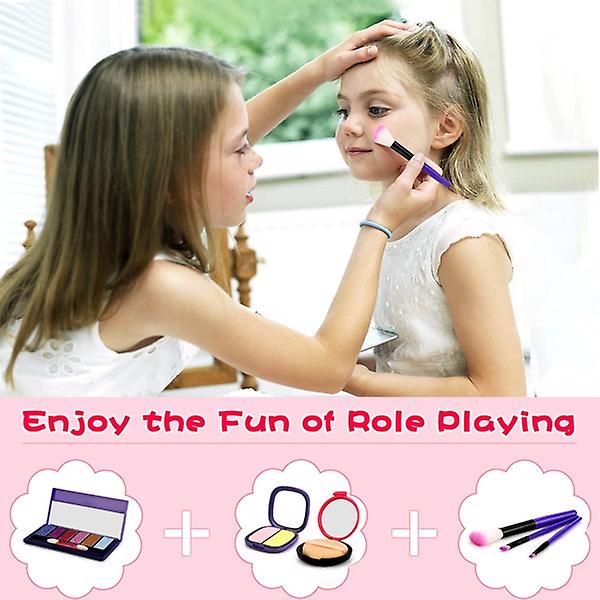 21 Pcs Pretend Makeup For Girls， Pretend Play Makeup ， Makeup Toy Set Includes Make up Bag， Lipstick， Eye Shadow， Brush， Gift For Girls To Play Game，