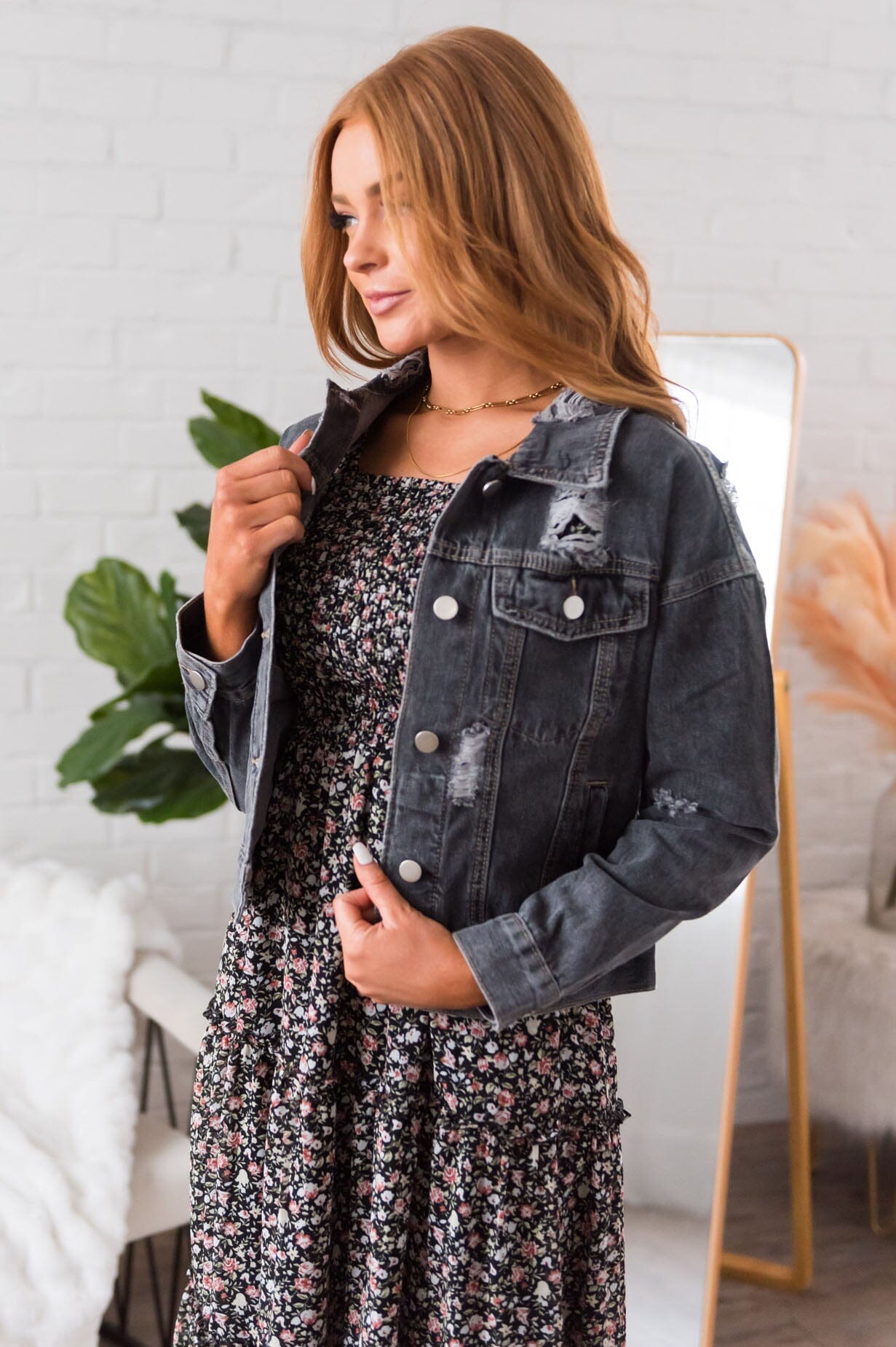 Falling For You Modest Denim Jacket