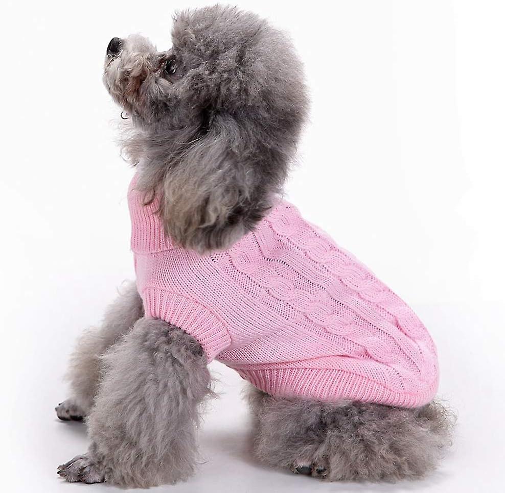 Dog Sweater， Warm Pet Sweaters Dogs Large Dogs， Cute Knitted Classic Cat Sweater Dog Clothes Coat For Girls Boys Dog Puppy Cat (x-small，pink)