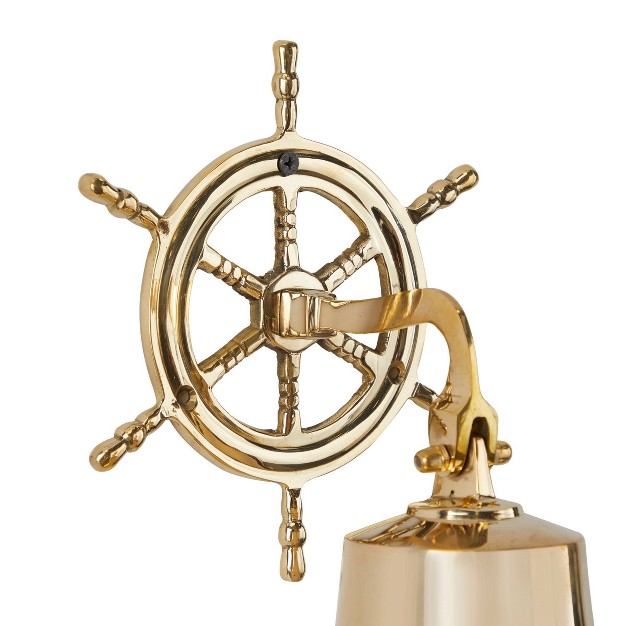 Brass Bell Wall Decor With Ship Wheel Backing Olivia amp May