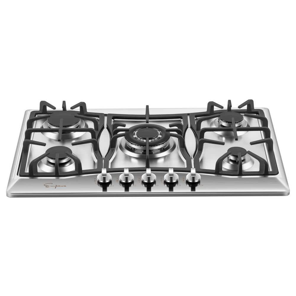 Empava 30 in Gas Stove Cooktop with 5 Italy SABAF Burners in Stainless Steel