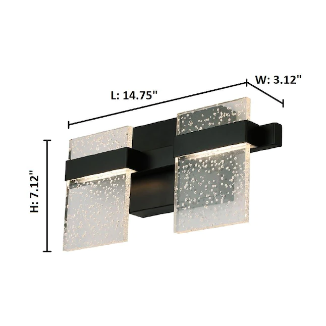 EGLO 204484A?Madrona 14.75-in 2-Light Black LED Transitional Vanity Light