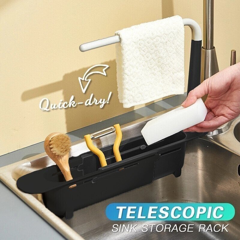 [🔥The 2022 The best Kitchen helper]Updated Telescopic Sink Storage Rack