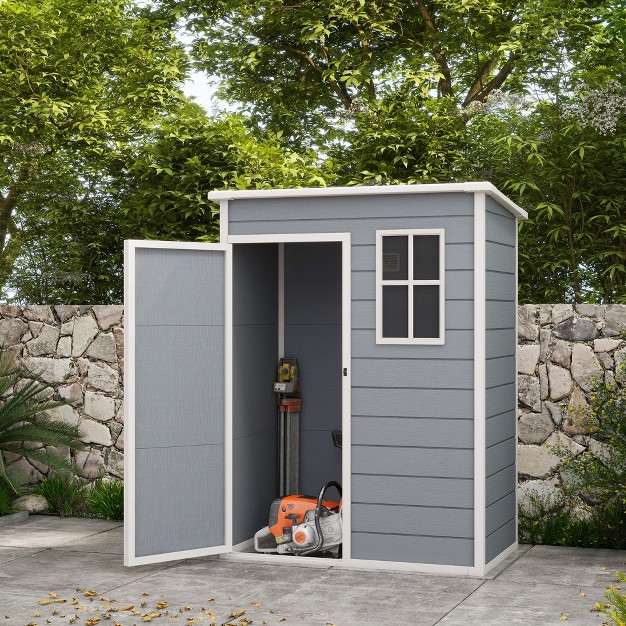 X 36 25 quot Garden Shed With Door Lock Vent amp Window For Backyard Patio Garage Lawn Gray