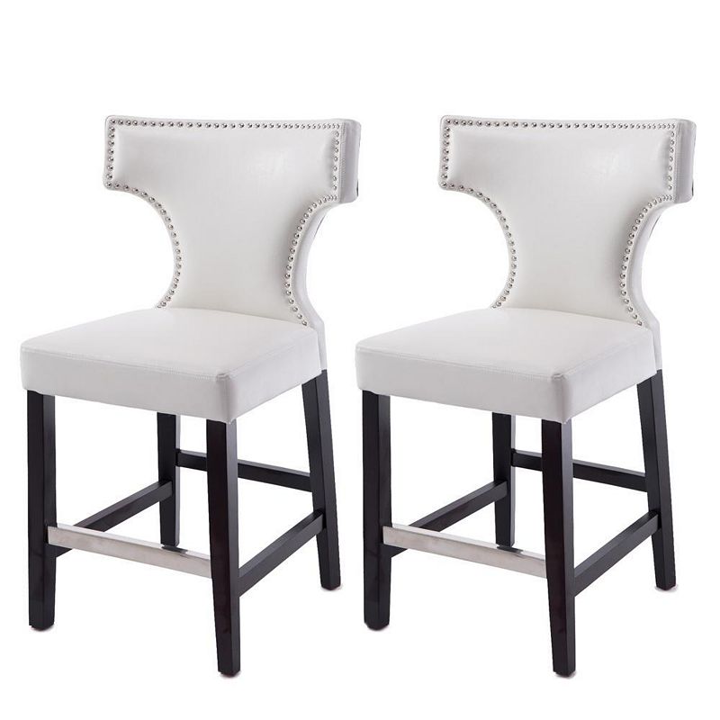 CorLiving Kings Counter Height Barstool with Metal Studs， set of 2