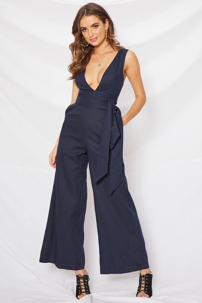 Have To Tell Jumpsuit Navy