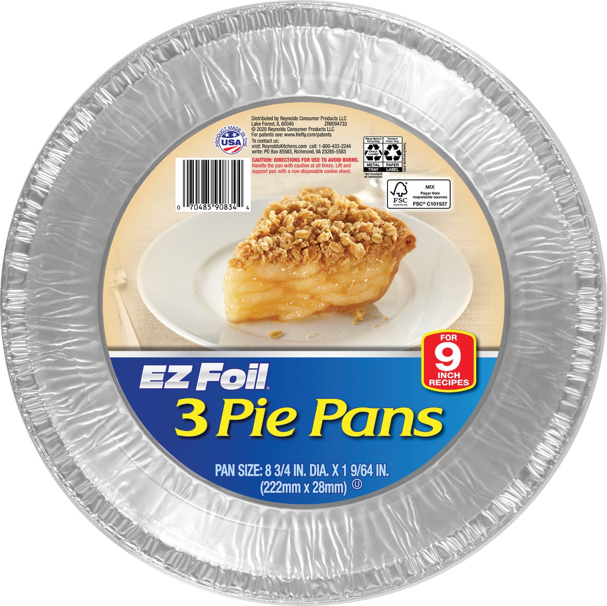 EZ Foil Deep Pie Pan Gray Regular (Pack of 12)