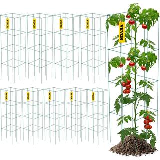 VEVOR 11.8 in. x 11.8 in. x 46.1 in. Tomato Cages Square Plant Support Cages Green Steel Tomato Towers for Plants (10-Pack) FXKZDFQZZ12468SD0V0