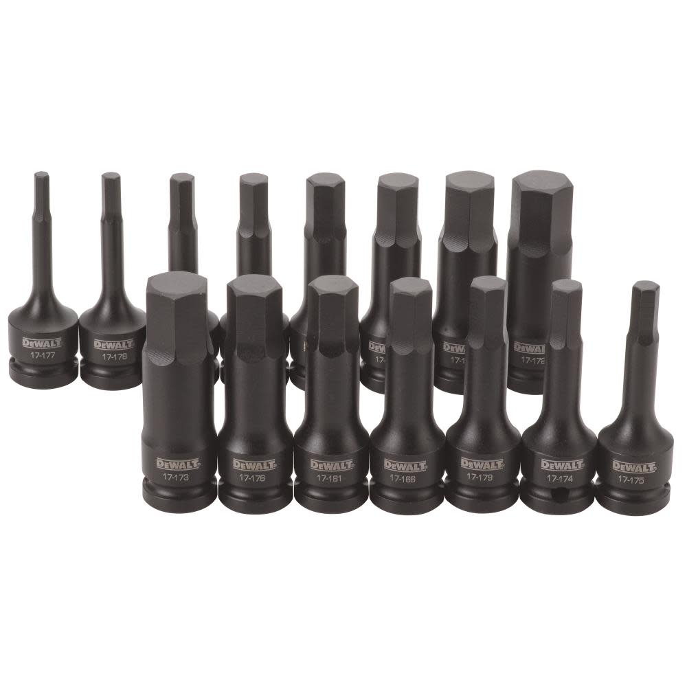 DEWALT 15 Piece 1/2 in Drive Combination Impact Hex Bit Socket Set DWMT19233 from DEWALT