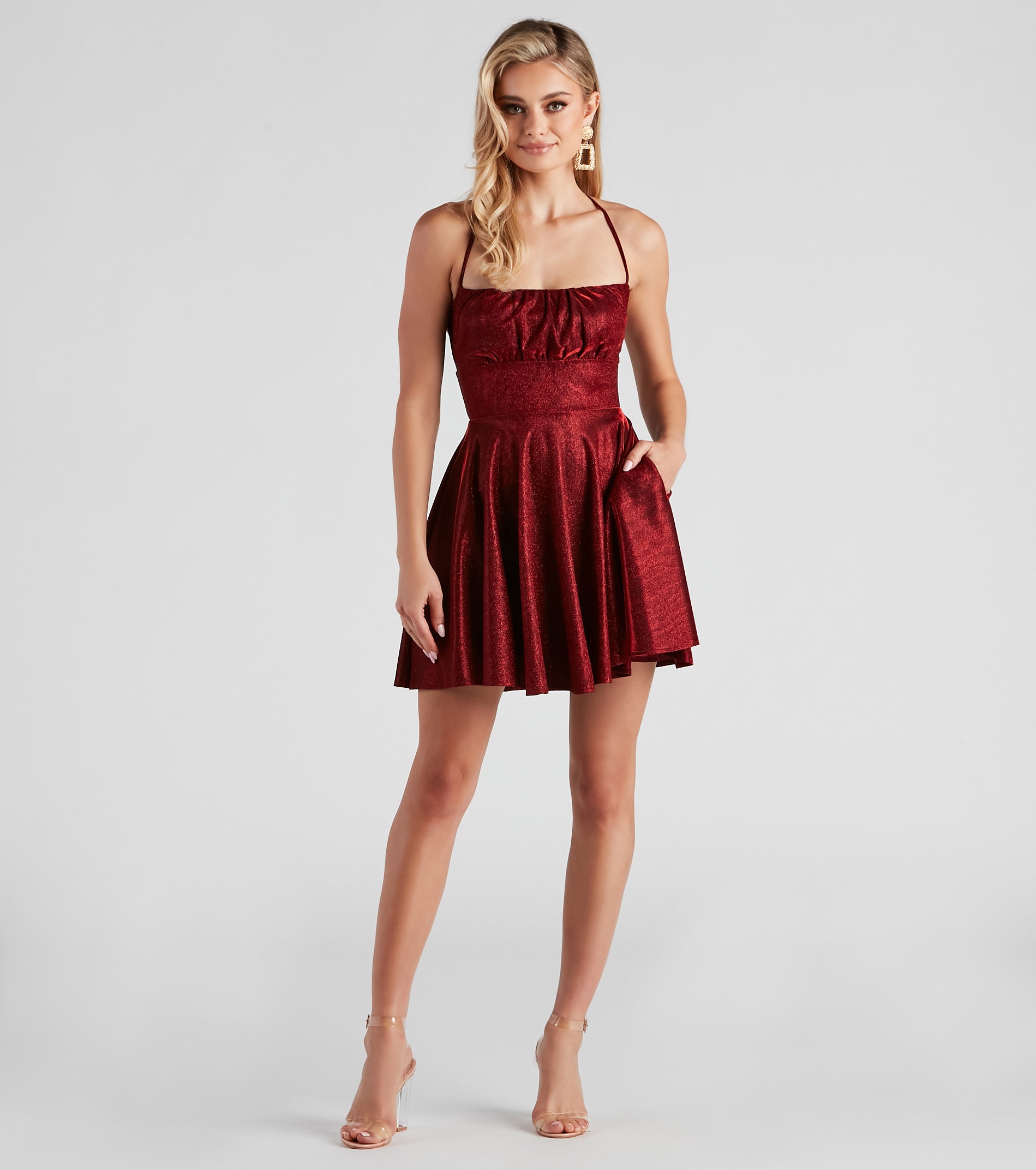 Kaylee Formal Woven Glitter Party Dress