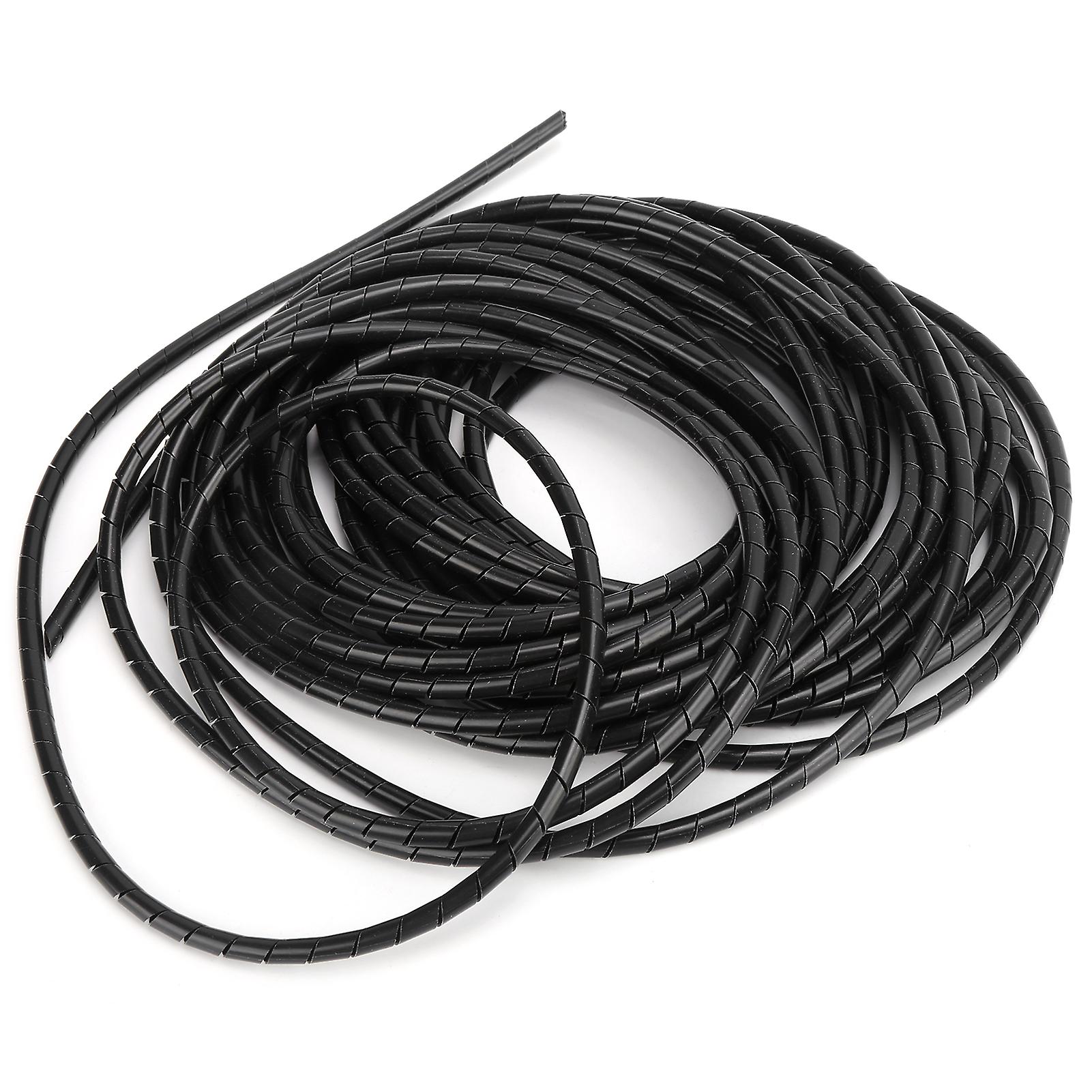 Spiral Wire Wrap Cord Flexible Cable Organizer Management Black For Computer Room Wiring30-1.3m