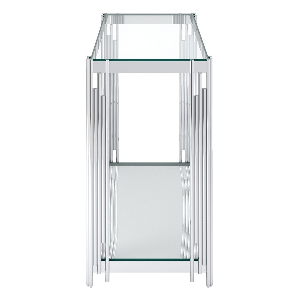 Contemporary Metal and Glass Console Table