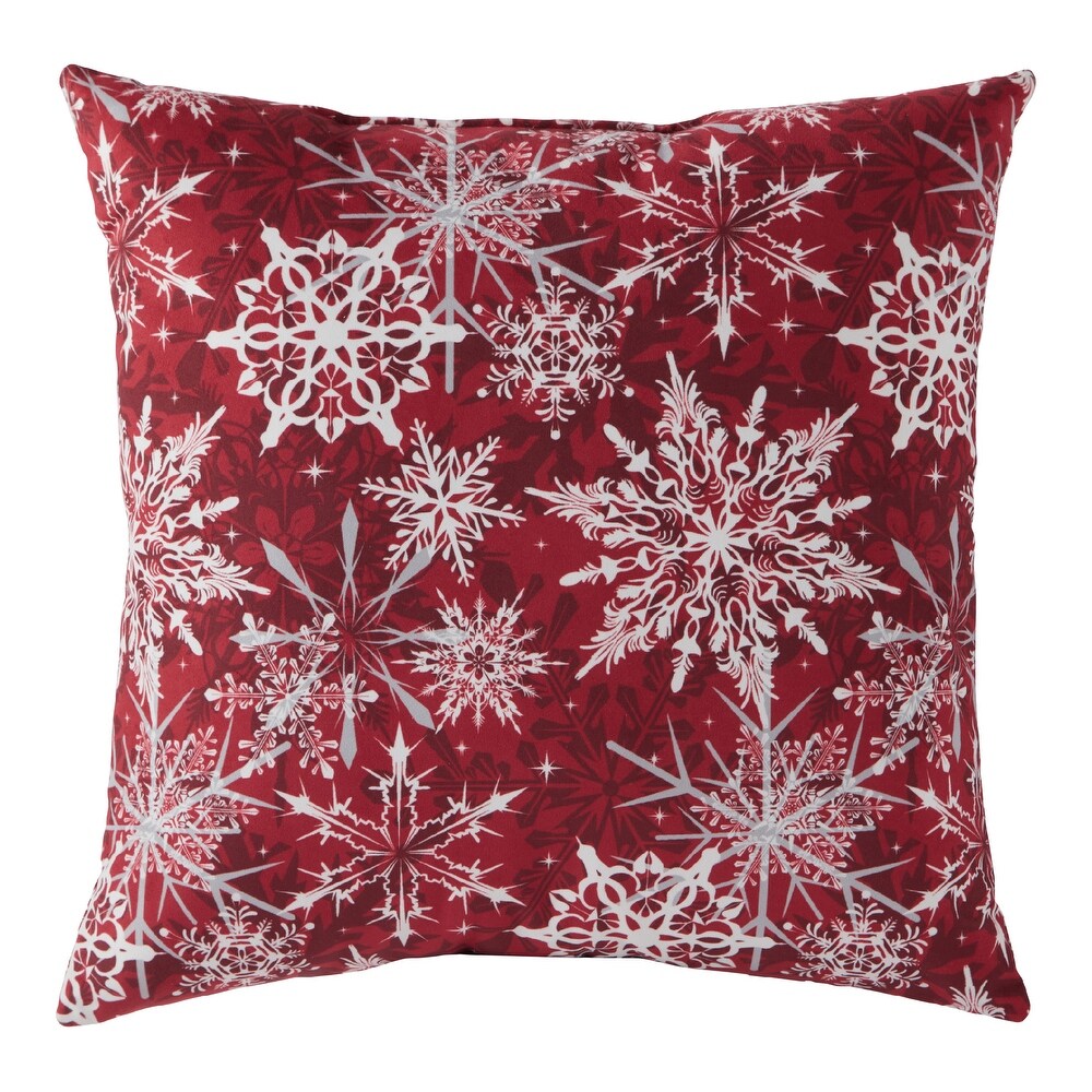 Snowflakes 18 inch Holiday Throw Pillow