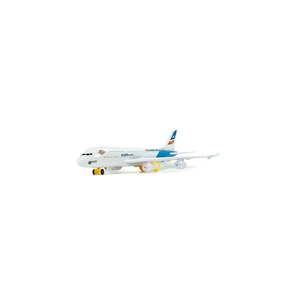 Top Race A380 Airplane Toys for 3，4，5，6 Years Old and Up | Plane Toy Model with Lights and Music， Bump and Go Airplane Toy for Boys and Girls