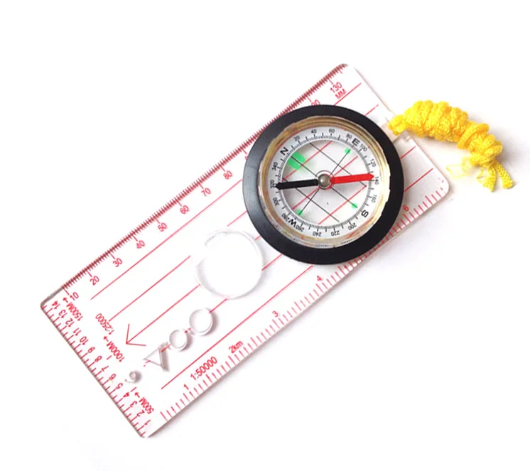 Hot Sell High quality Acrylic Map Scale Ruler Compass for Hiking Camping Backpacking Emergency and Outdoor Survival