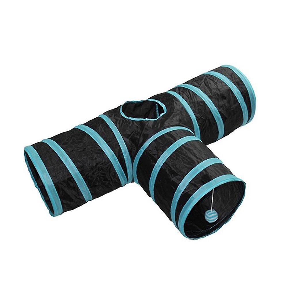 Indoor Cat Tunnel 3 Way Pet Play Tunnel Collapsible Tunnel Tube Kitty Tunnel Pet Toys For Cats Puppies Rabbits Black