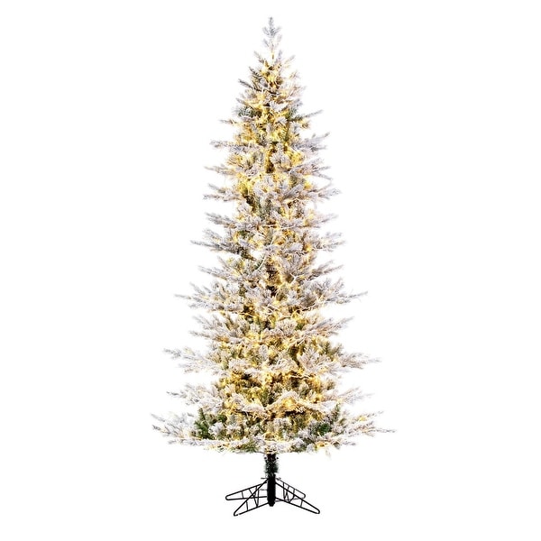 Vickerman 7.5' x 45 Flocked Slim Kiana Artificial Christmas Tree，3mm LED Color Changing Lights