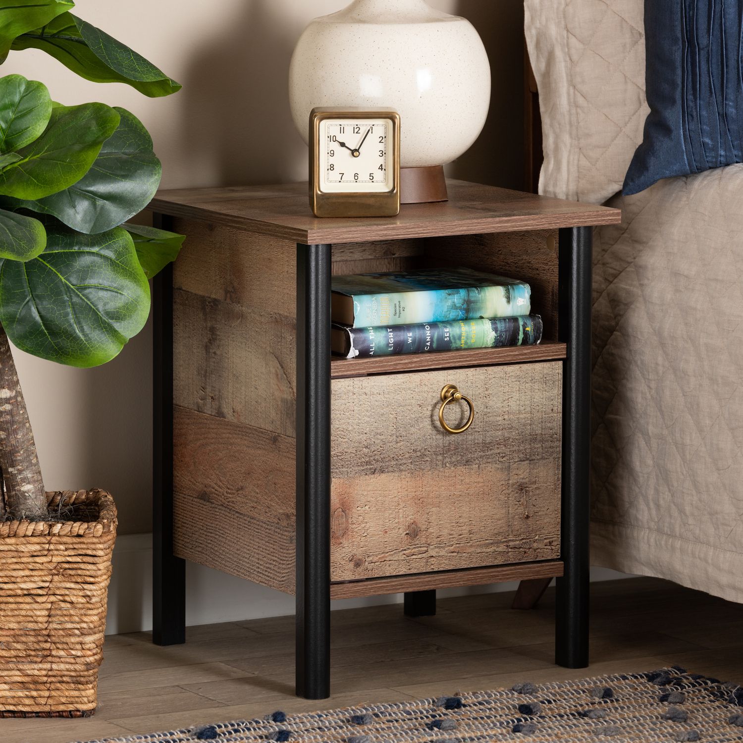 Baxton Studio Vaughan Nightstand