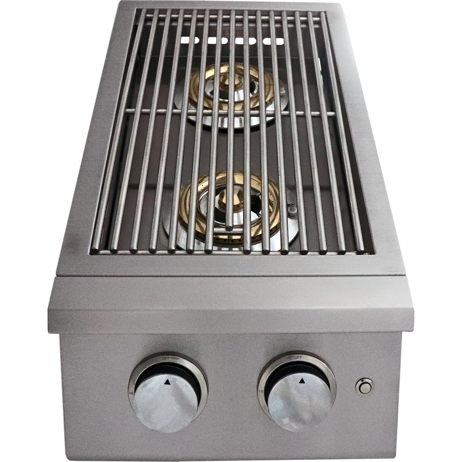 RCS Premier Series Built-In Natural Gas Double Side Burner W/ Blue LED Lights