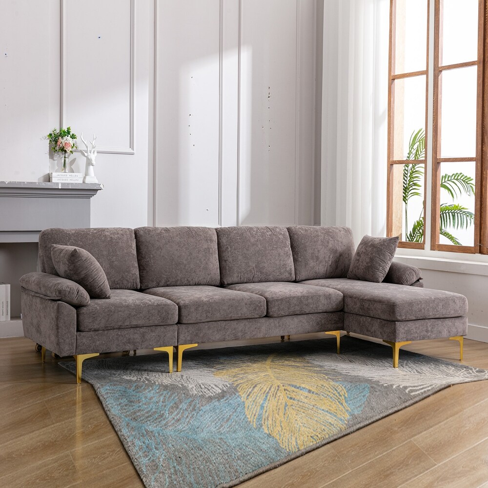 Minimalist corner U shaped fabric living room combination sofa