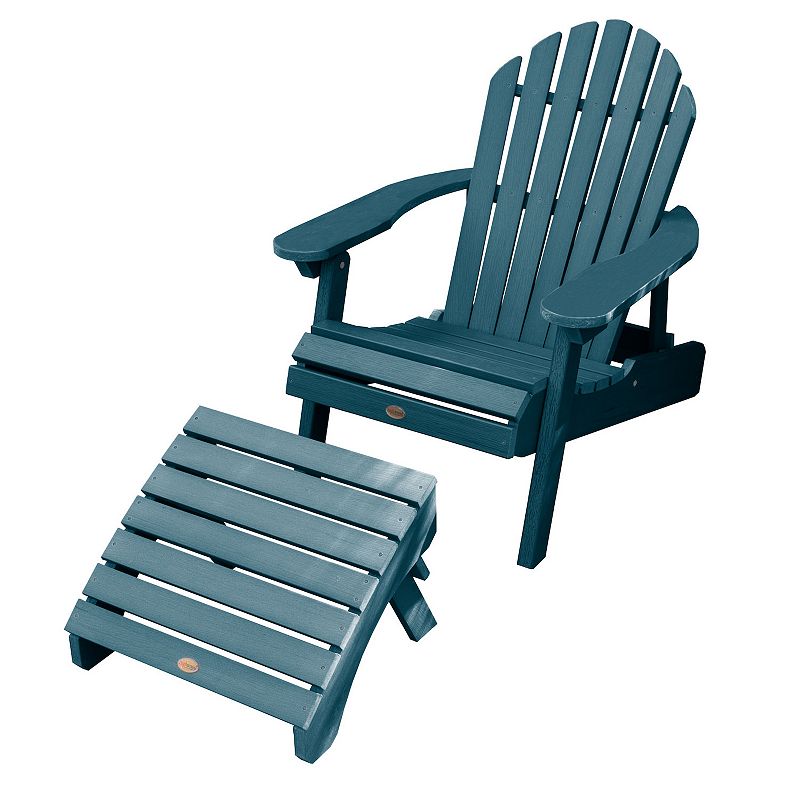 highwood Hamilton Folding and Reclining Adirondack with Folding Ottoman