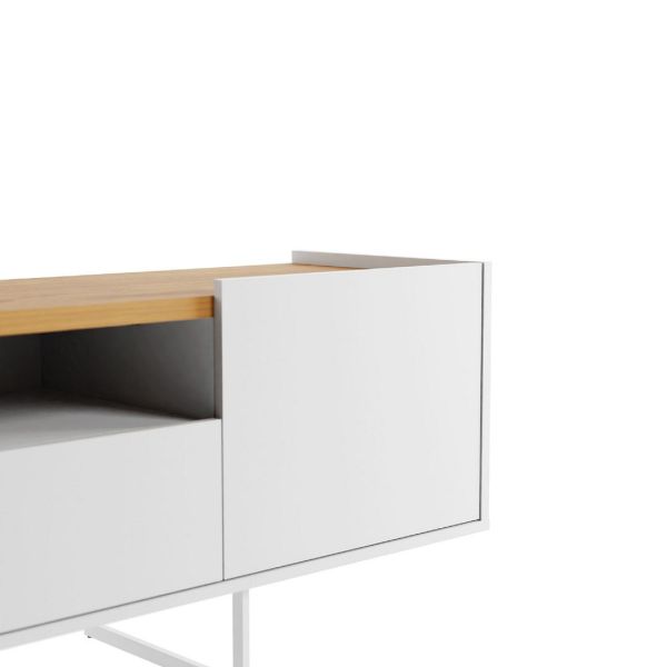 Winston 70.86 TV Stand in White and Cinnamon