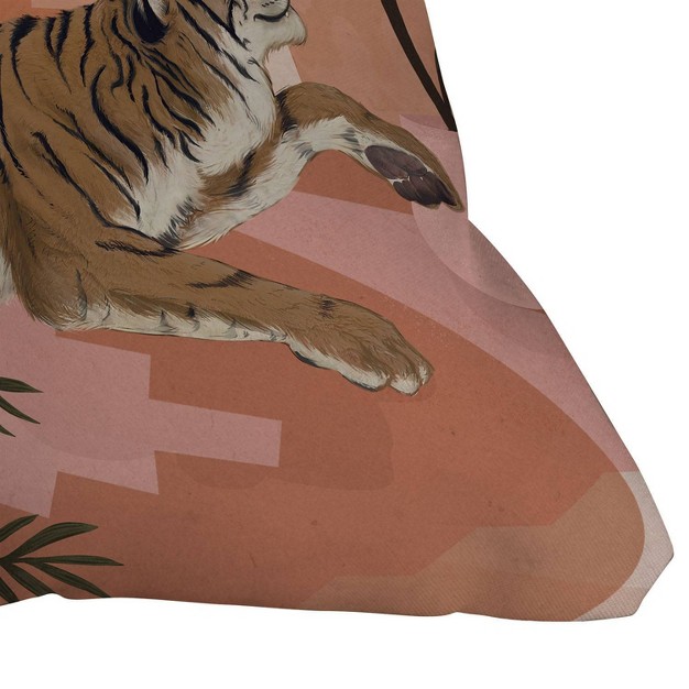 Laura Graves Easy Tiger Throw Pillow Pink Deny Designs