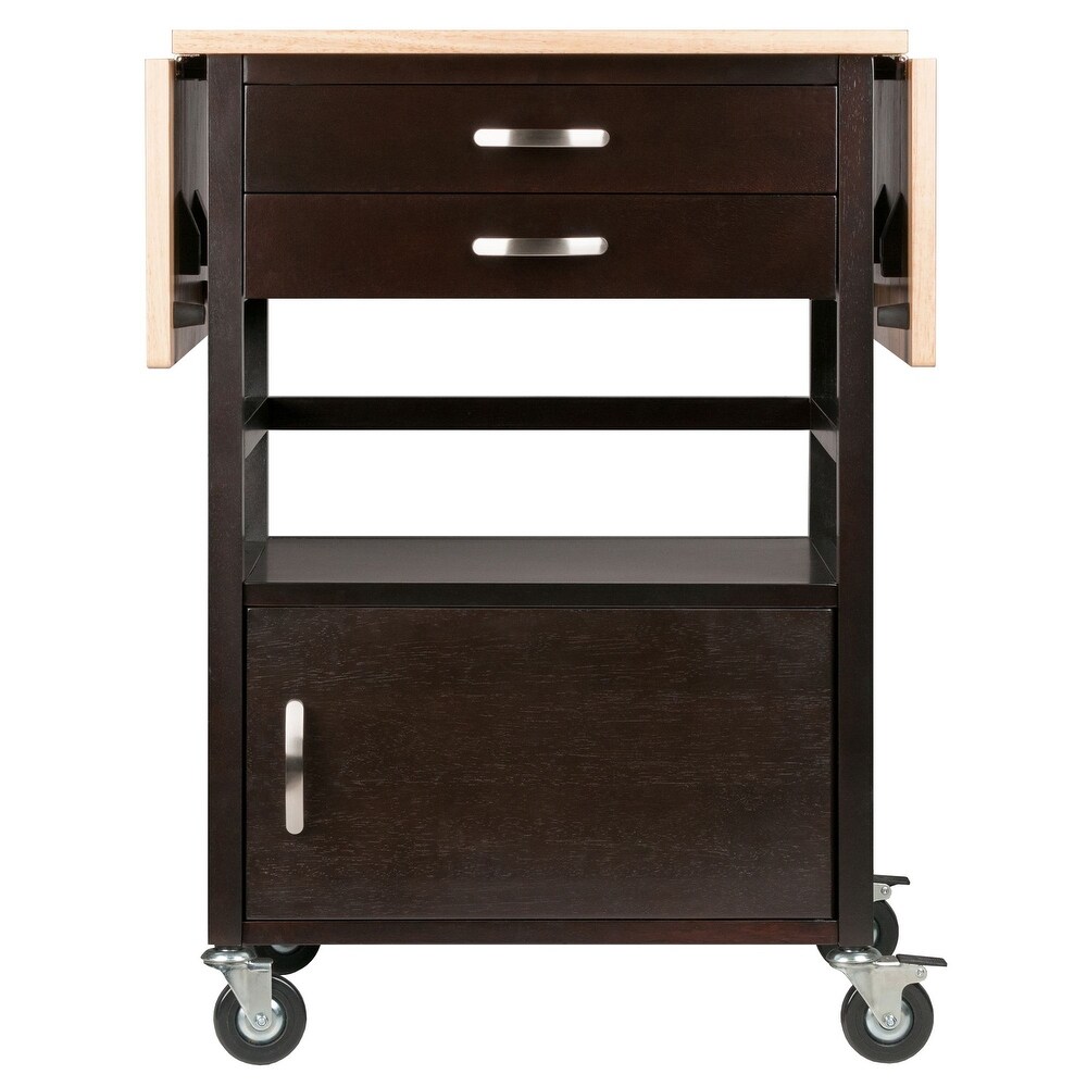 Bellini Kitchen Cart Natural/Coffee Finish