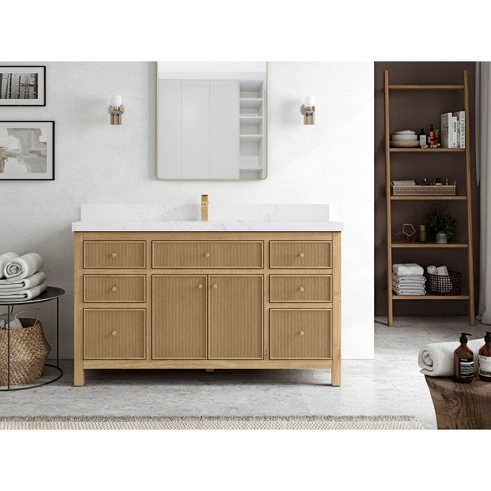 Willow Collections 60 in. W x 22 in. D Sonoma Teak Single Sink Bathroom Vanity with Countertop