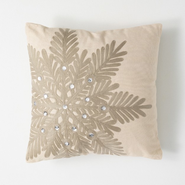 18 quot h Sullivans Rhinestone Snowflake Pillow Gray